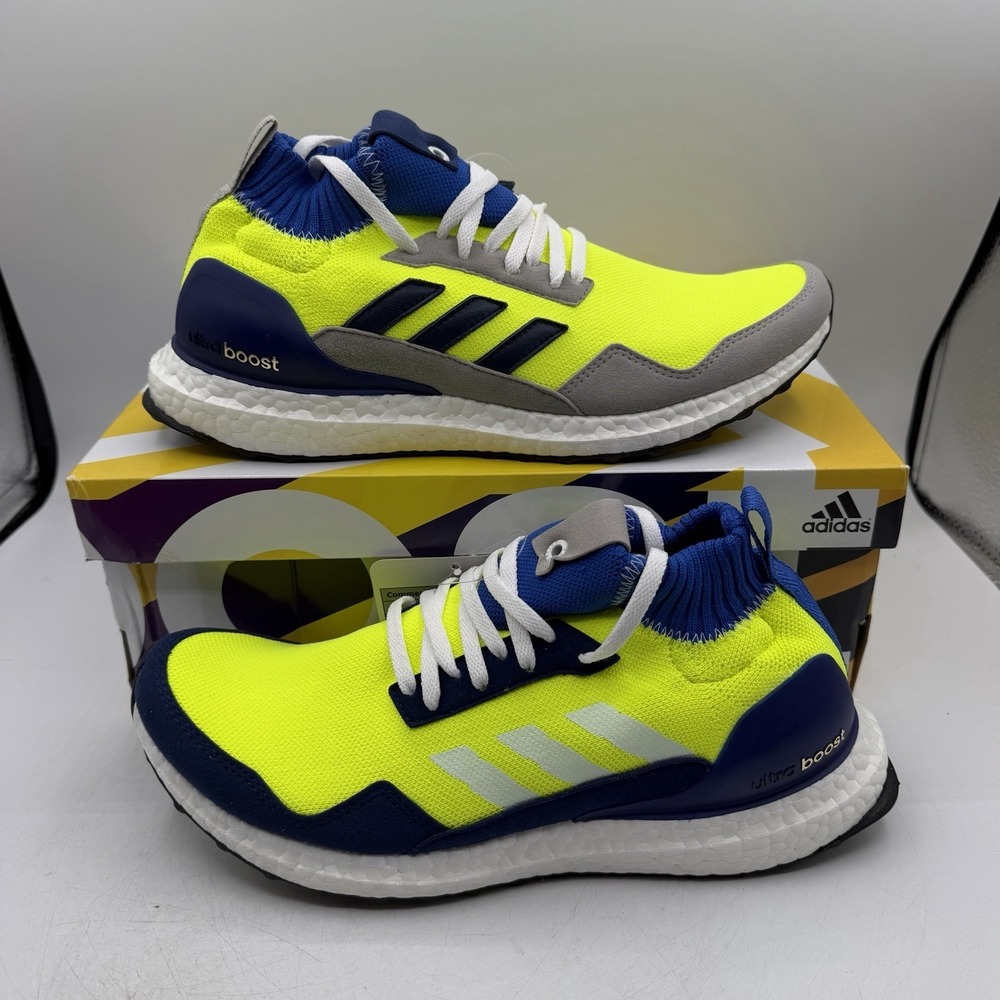 Adidas Ultra Boost Mid Prototype Shoes Men's Size 8.5 Volt/Blue Sneakers BD7399